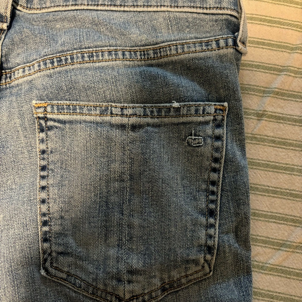 Rag & Bone Jeans light blue with pink piping stripe